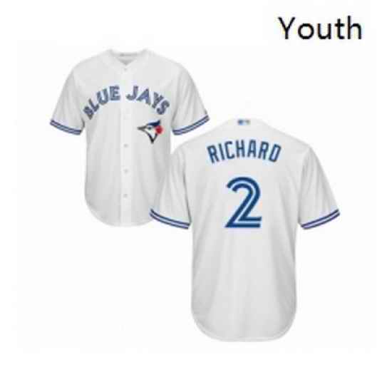 Youth Toronto Blue Jays 2 Clayton Richard Replica White Home Baseball Jersey